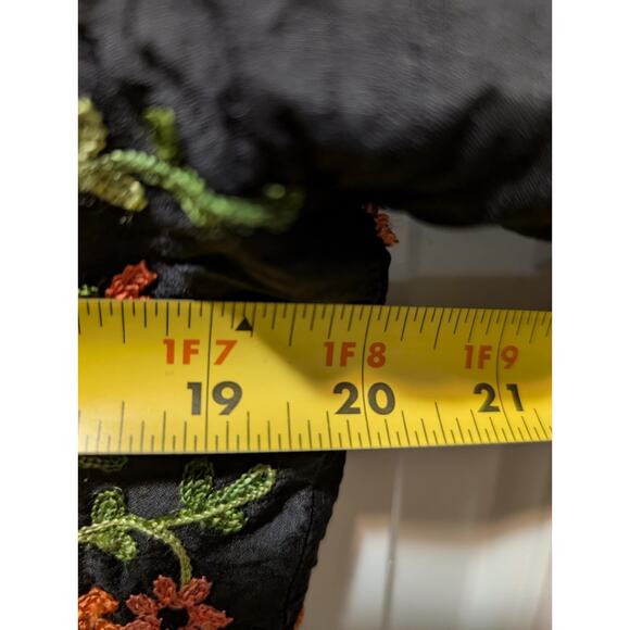 Laura Ashley Embroidered Silk Shantung Jacket Sz S Black Green Red Orange Floral - Picture 7 of 8